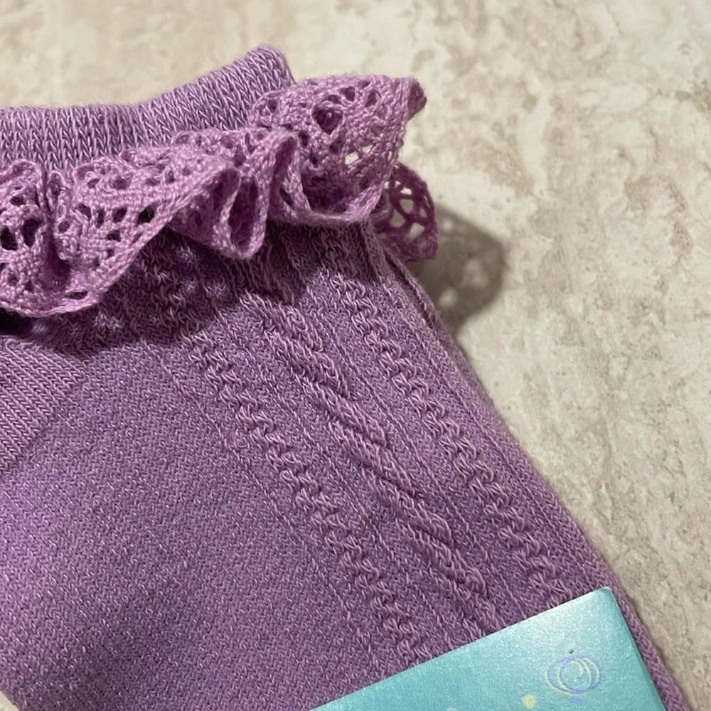 NWT EKMEN Socks 2 Pairs Of Ruffle Socks Toddler Girl *6/7